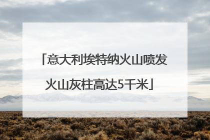 意大利埃特纳火山喷发 火山灰柱高达5千米