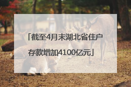 截至4月末湖北省住户存款增加4100亿元