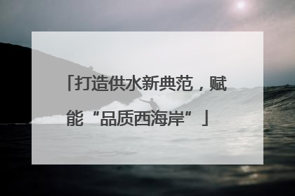 打造供水新典范，赋能“品质西海岸”