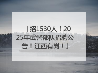 招1530人！2025年武警部队招聘公告！江西有岗！