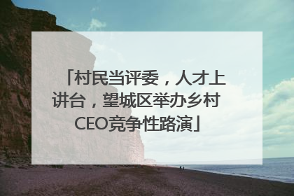 村民当评委，人才上讲台，望城区举办乡村CEO竞争性路演