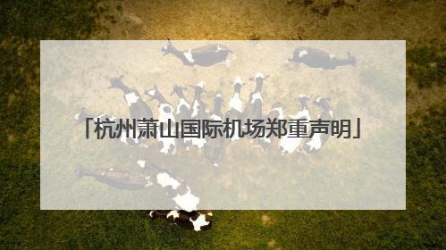 杭州萧山国际机场郑重声明