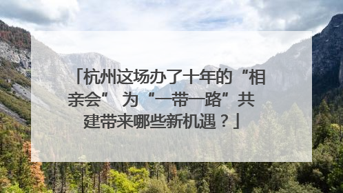 杭州这场办了十年的“相亲会” 为“一带一路”共建带来哪些新机遇？