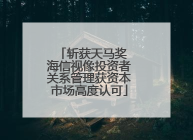 斩获天马奖 海信视像投资者关系管理获资本市场高度认可