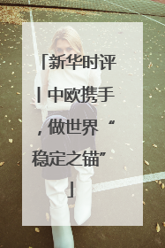 新华时评丨中欧携手，做世界“稳定之锚”
