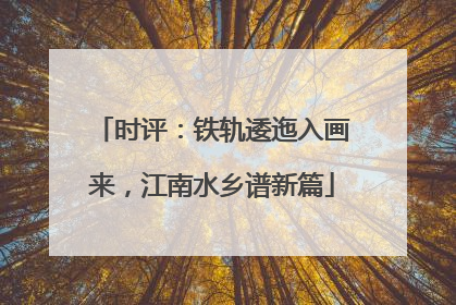 时评：铁轨逶迤入画来，江南水乡谱新篇