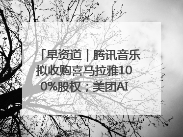 早资道|腾讯音乐拟收购喜马拉雅100%股权;美团AI编程Agent工具NoCode上线