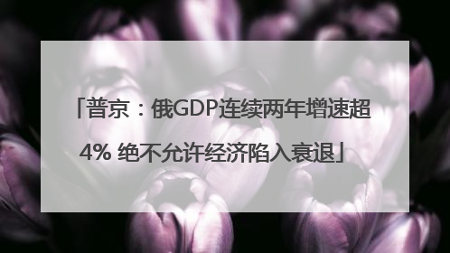 普京：俄GDP连续两年增速超4% 绝不允许经济陷入衰退