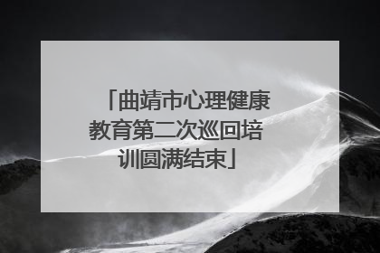 曲靖市心理健康教育第二次巡回培训圆满结束