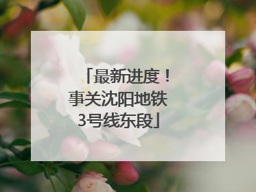 最新进度！事关沈阳地铁3号线东段