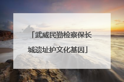 武威民勤检察保长城遗址护文化基因