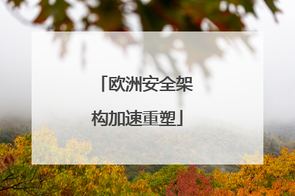 欧洲安全架构加速重塑
