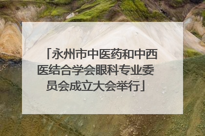 永州市中医药和中西医结合学会眼科专业委员会成立大会举行