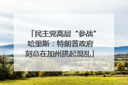 民主党高层“参战” 哈里斯：特朗普政府刻意在加州挑起混乱