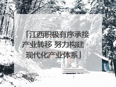 江西积极有序承接产业转移 努力构建现代化产业体系