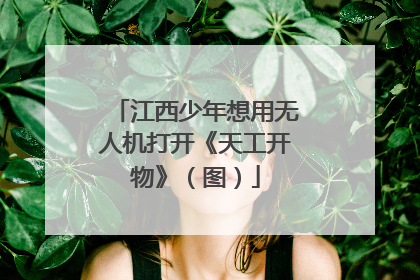 江西少年想用无人机打开《天工开物》（图）