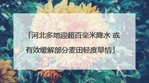 河北多地迎超百毫米降水 或有效缓解部分麦田轻度旱情