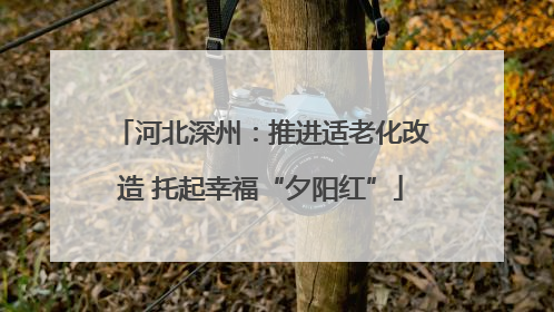 河北深州：推进适老化改造 托起幸福“夕阳红”