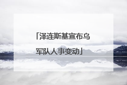 泽连斯基宣布乌军队人事变动