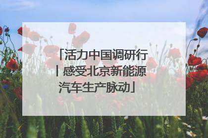 活力中国调研行丨感受北京新能源汽车生产脉动