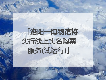 洛阳一博物馆将实行线上实名购票服务(试运行)