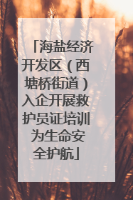 海盐经济开发区（西塘桥街道）入企开展救护员证培训 为生命安全护航