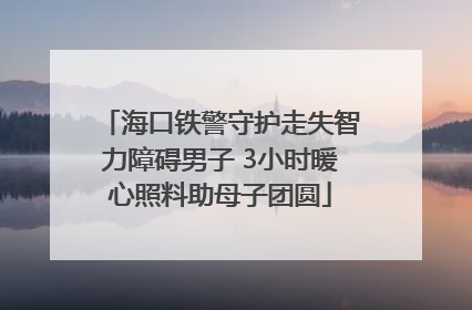 海口铁警守护走失智力障碍男子 3小时暖心照料助母子团圆