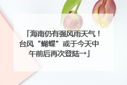 海南仍有强风雨天气！台风“蝴蝶”或于今天中午前后再次登陆→