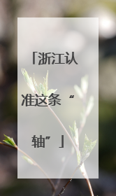 浙江认准这条“轴”