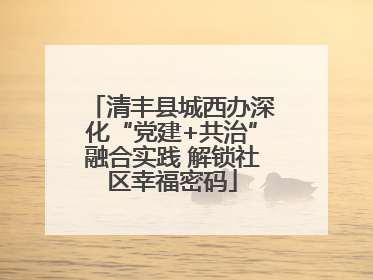 清丰县城西办深化“党建+共治”融合实践 解锁社区幸福密码