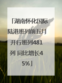 湖南怀化国际陆港班列前五月开行班列481列 同比增长45%