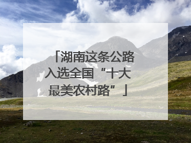 湖南这条公路入选全国“十大最美农村路”