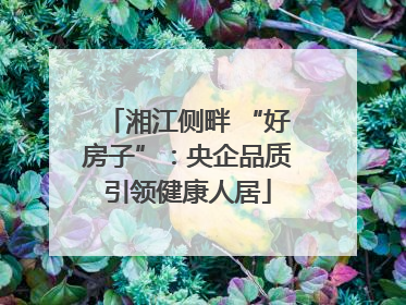 湘江侧畔 “好房子”：央企品质引领健康人居