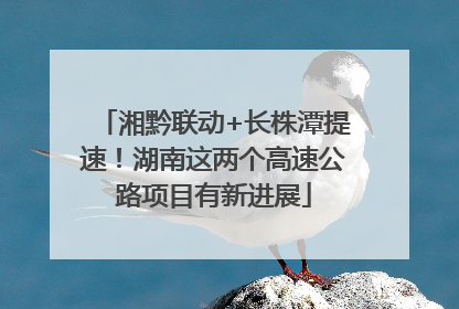湘黔联动+长株潭提速！湖南这两个高速公路项目有新进展