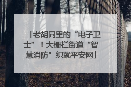 老胡同里的“电子卫士”！大栅栏街道“智慧消防”织就平安网