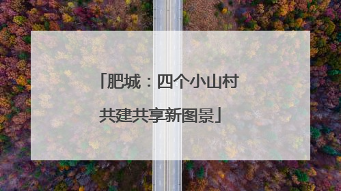 肥城：四个小山村共建共享新图景