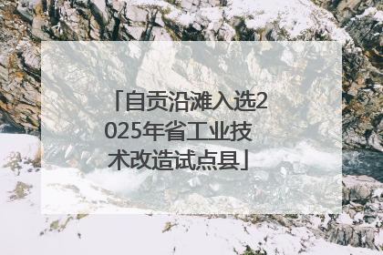 自贡沿滩入选2025年省工业技术改造试点县