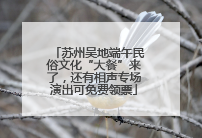 苏州吴地端午民俗文化“大餐”来了，还有相声专场演出可免费领票