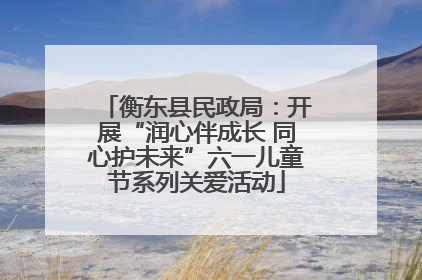 衡东县民政局：开展“润心伴成长 同心护未来”六一儿童节系列关爱活动