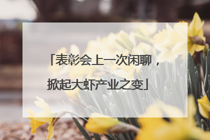 表彰会上一次闲聊，掀起大虾产业之变