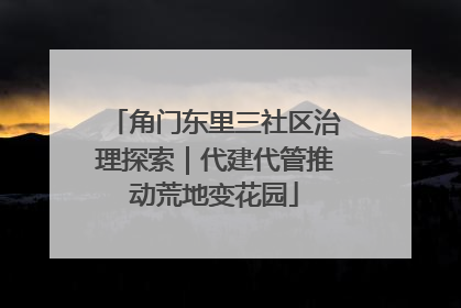 角门东里三社区治理探索｜代建代管推动荒地变花园