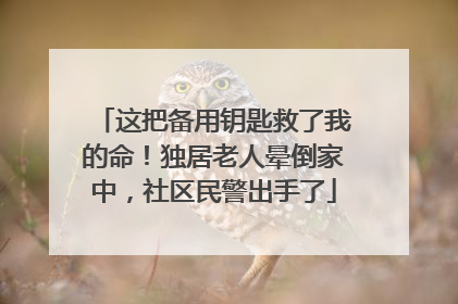 这把备用钥匙救了我的命！独居老人晕倒家中，社区民警出手了