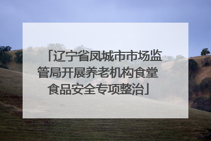 辽宁省凤城市市场监管局开展养老机构食堂食品安全专项整治