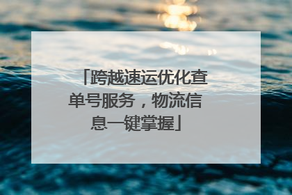 跨越速运优化查单号服务，物流信息一键掌握