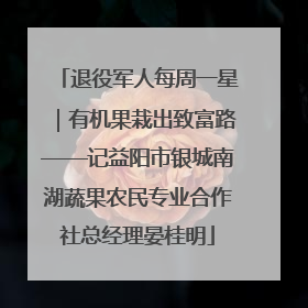 退役军人每周一星｜有机果栽出致富路——记益阳市银城南湖蔬果农民专业合作社总经理晏桂明