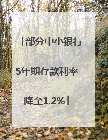 部分中小银行5年期存款利率降至1.2%