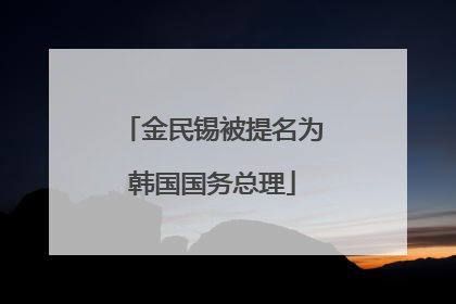 金民锡被提名为韩国国务总理