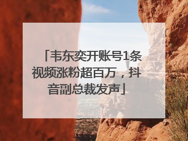 韦东奕开账号1条视频涨粉超百万，抖音副总裁发声