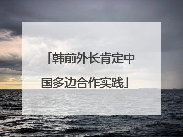 韩前外长肯定中国多边合作实践