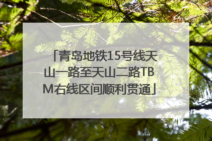 青岛地铁15号线天山一路至天山二路TBM右线区间顺利贯通